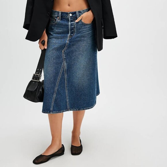 NWT Levi's Decon Midi Skirt Size 24 - Picture 1 of 15